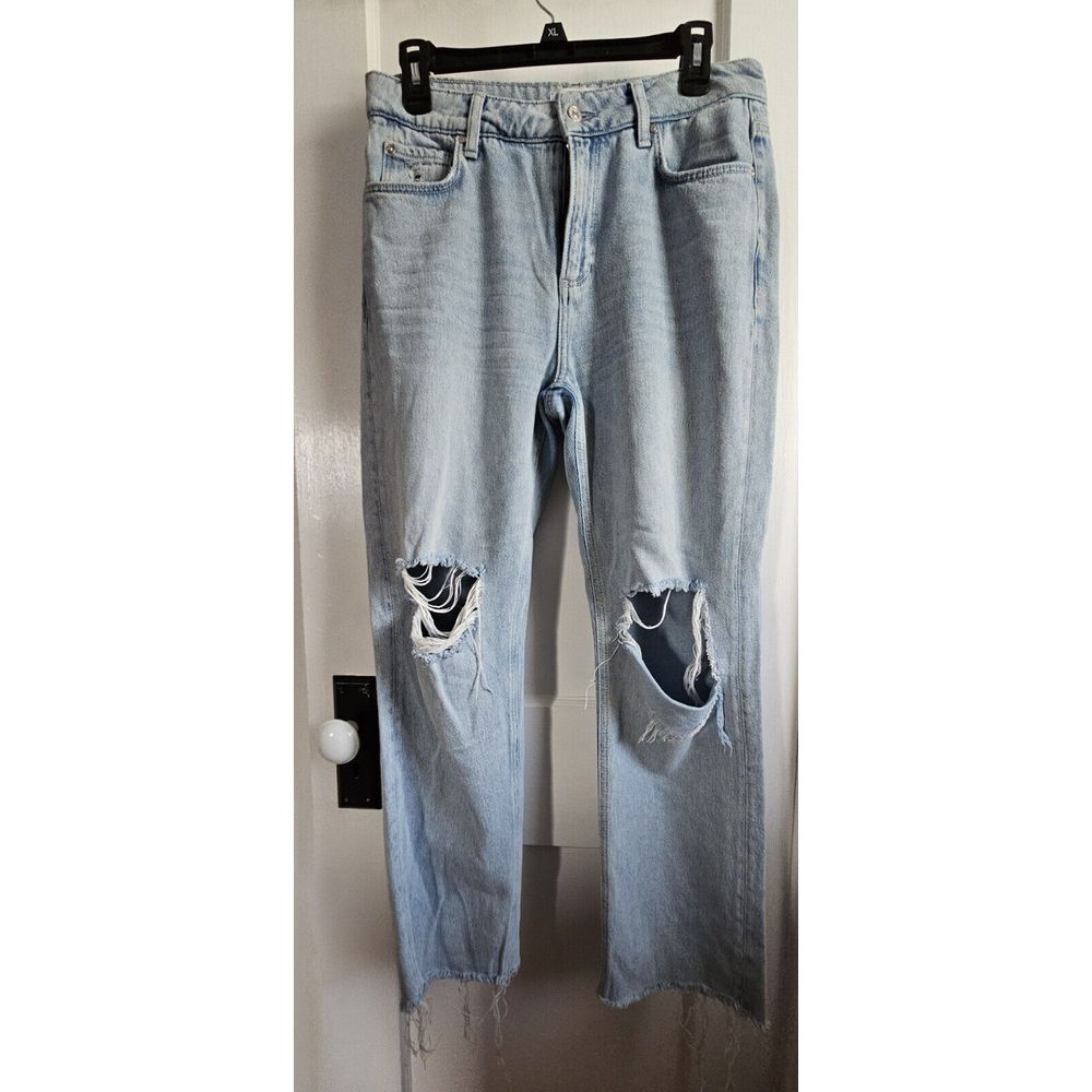 Paige Womens Noella Straight Leg Frayed Hem Westlyn Destructed Jeans 29